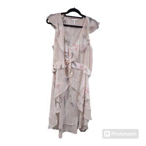 Leith Women's Blush Pink Floral Print Over Piece Size Medium
